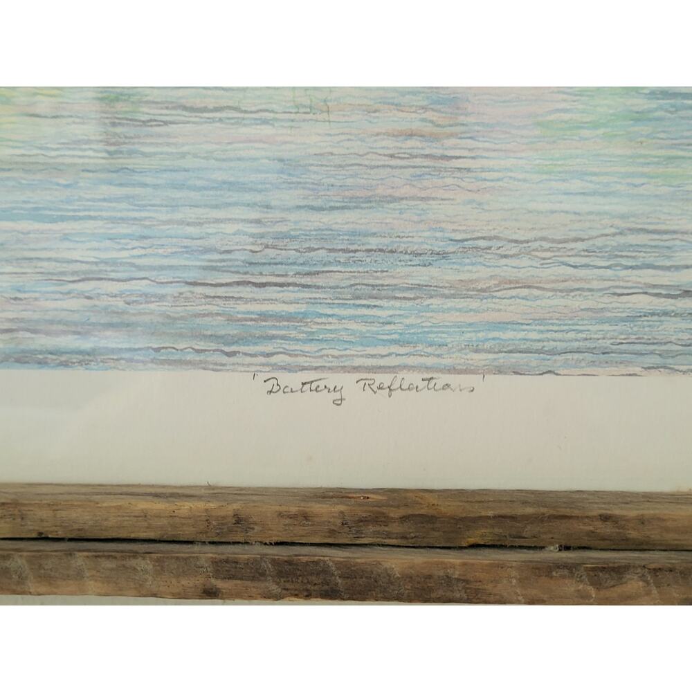 Jeanie Drucker Battery Reflections Charleston SC Framed Watercolor Print 17x11 - Picture 3 of 10